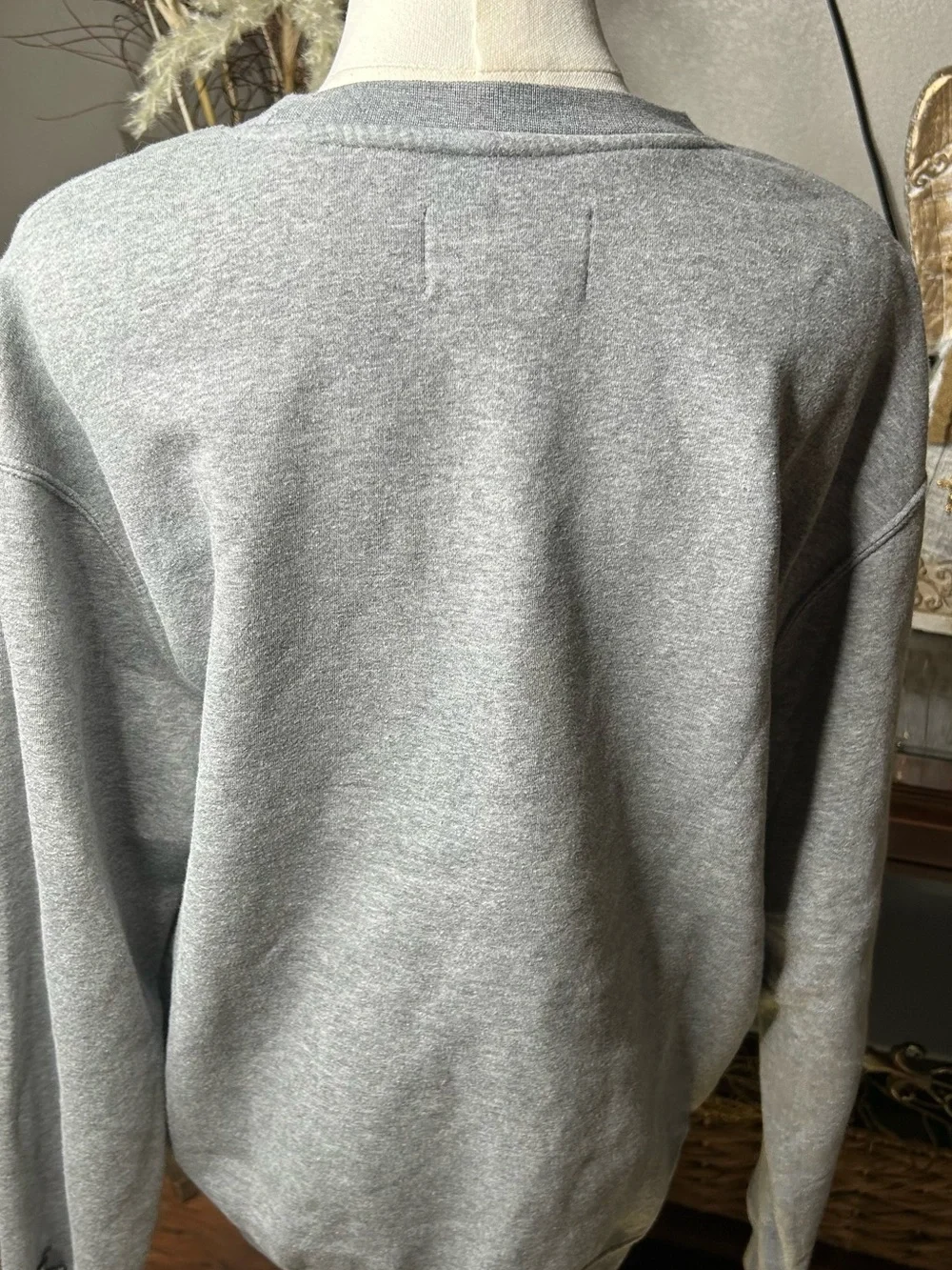 Jordan Grey Crewneck with Multicolor Embroidered Logo